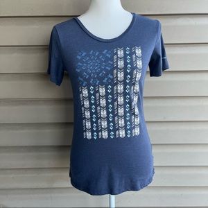 •Columbia• Abstract Flag Graphic Short Sleeve T-Shirt - Size Small